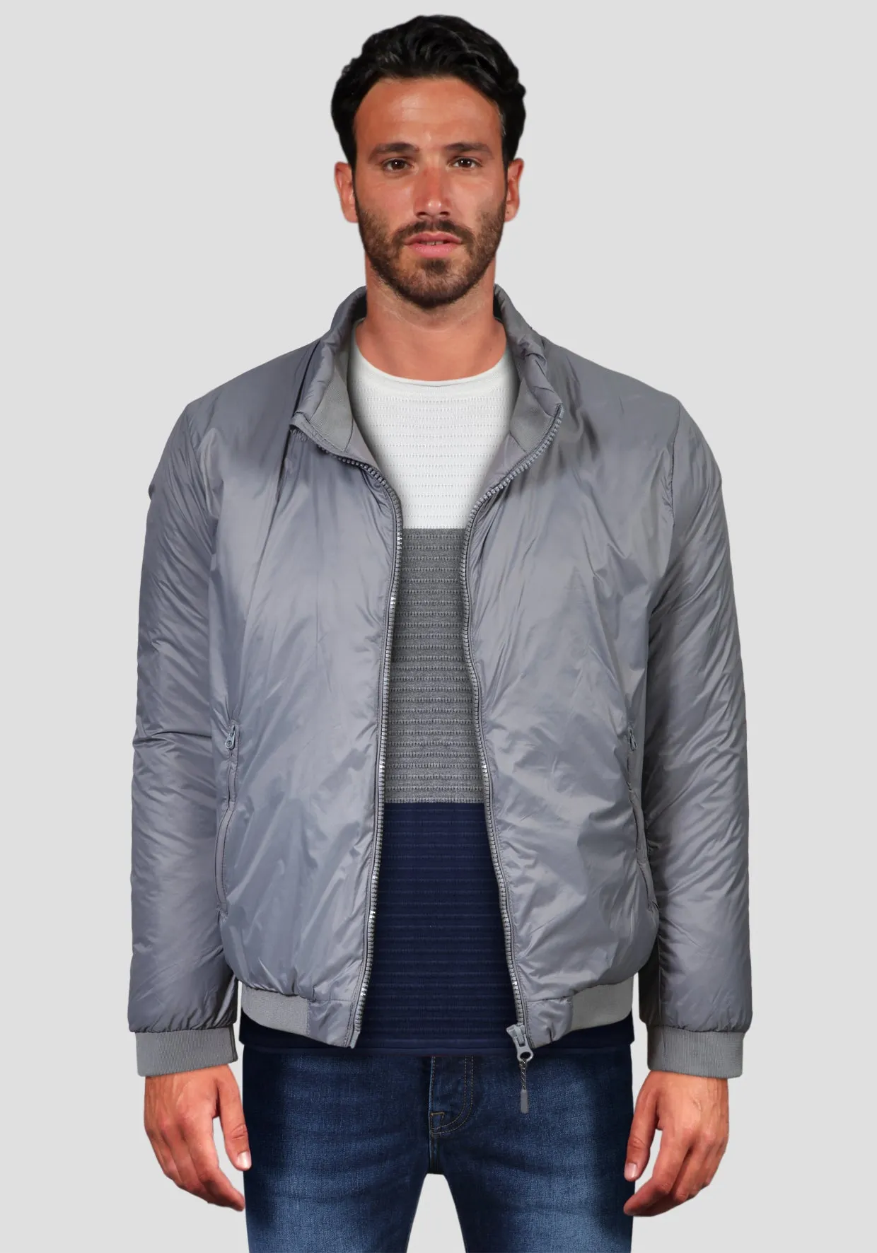 Piumino Bomber nylon - Grigio