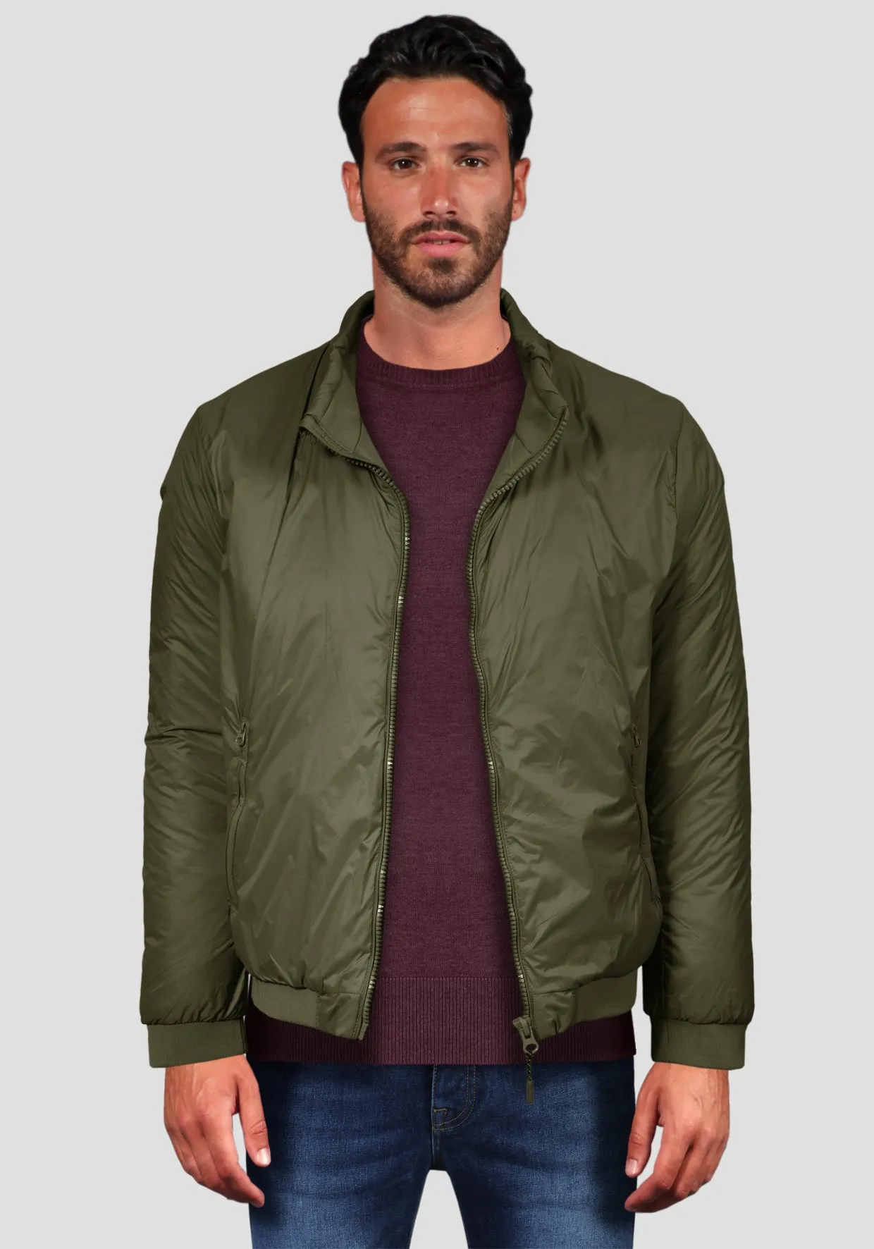 Piumino Bomber nylon - Militare