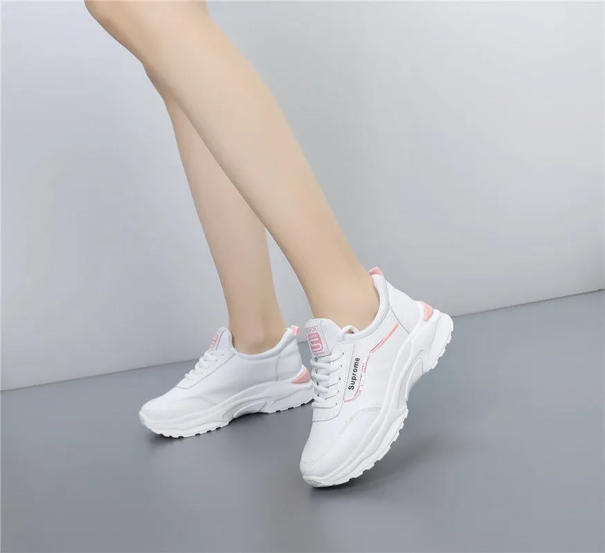 Platform Vulcanized Casual Fashion Basket All-match Thick Bottom Autumn Winter Lace-up Women's Sneakers.