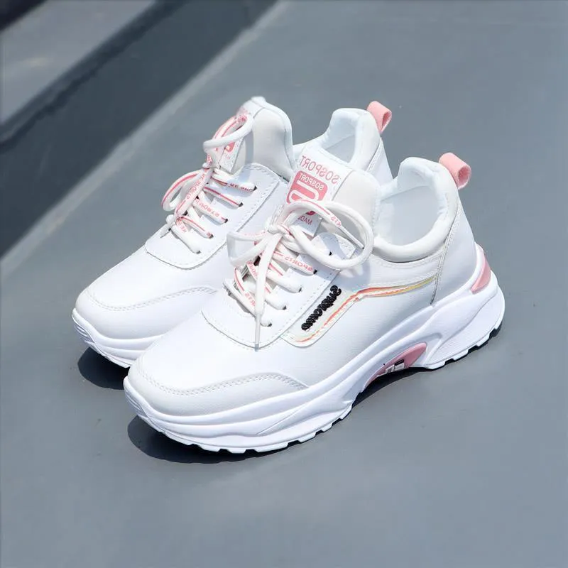 Platform Vulcanized Casual Fashion Basket All-match Thick Bottom Autumn Winter Lace-up Women's Sneakers.