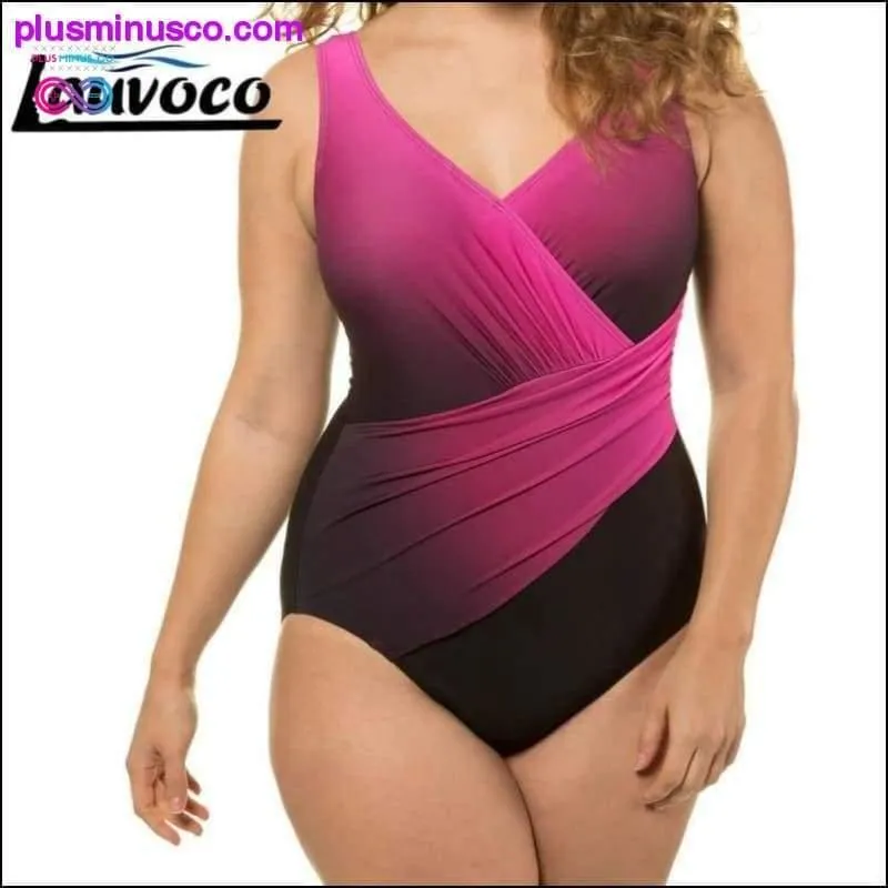 Plus Size Women Gradient Sexy One Piece Swim Suits