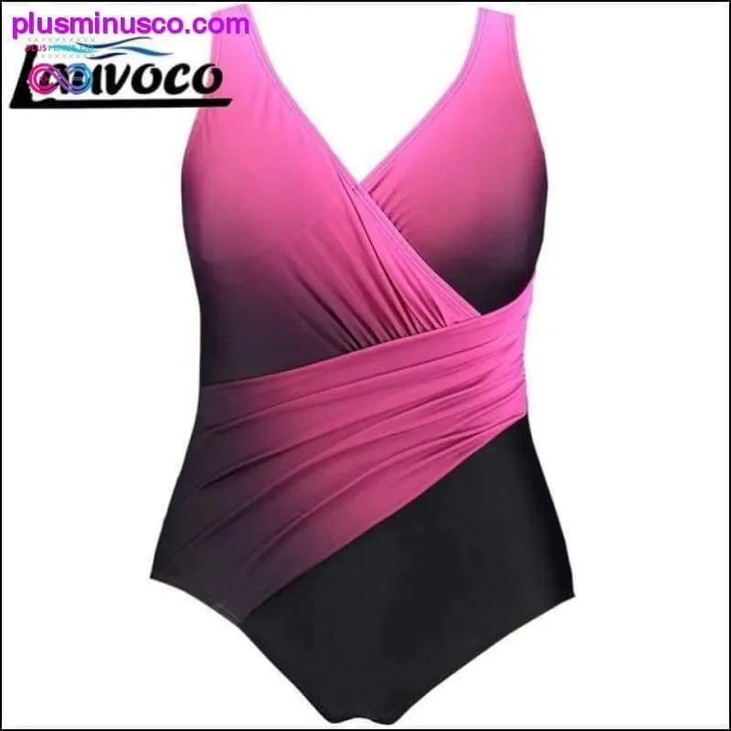 Plus Size Women Gradient Sexy One Piece Swim Suits