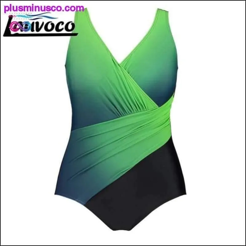 Plus Size Women Gradient Sexy One Piece Swim Suits