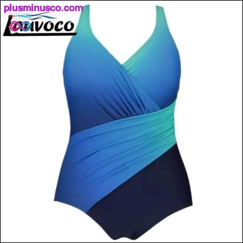 Plus Size Women Gradient Sexy One Piece Swim Suits