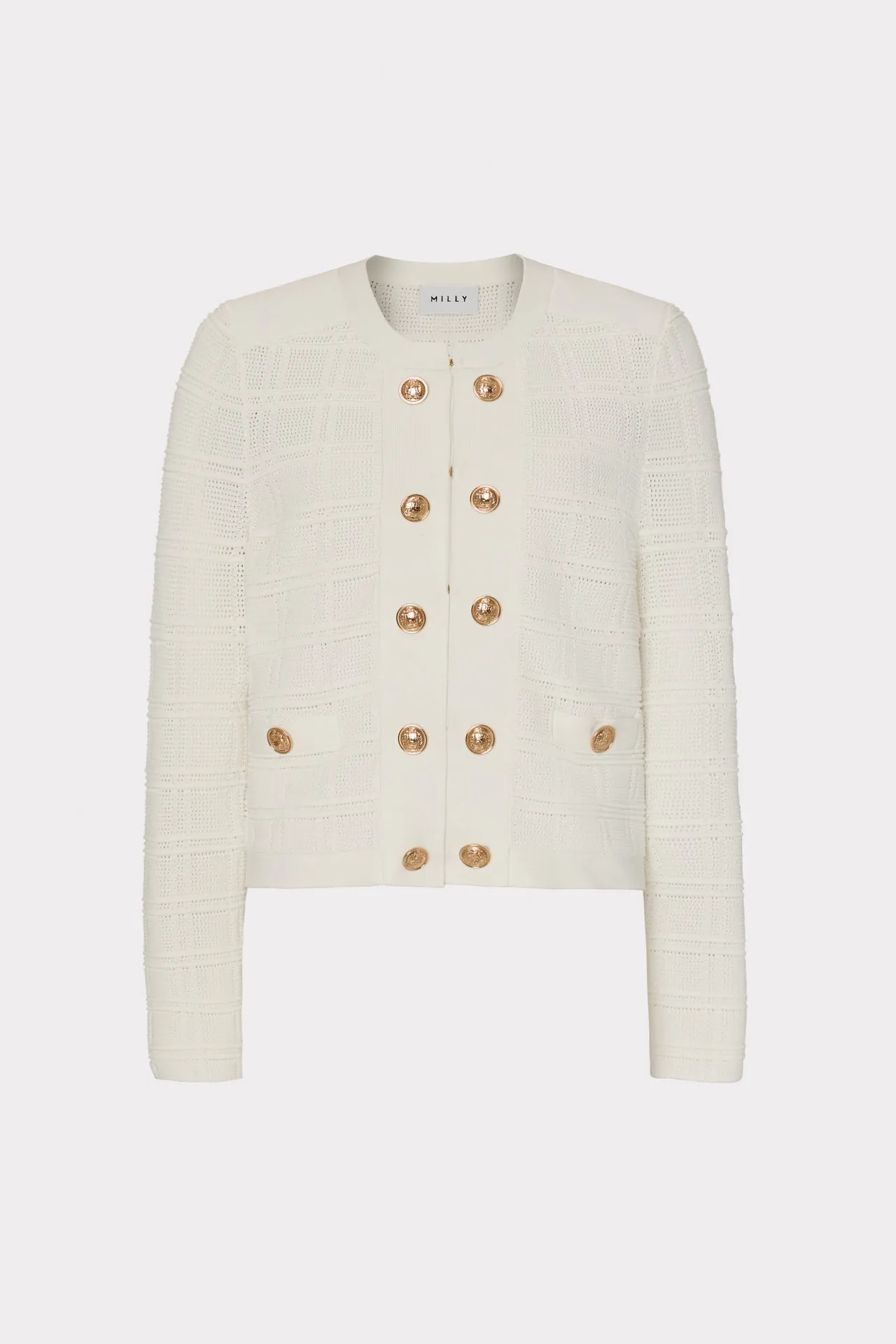 Pointelle Textured Knit Jacket