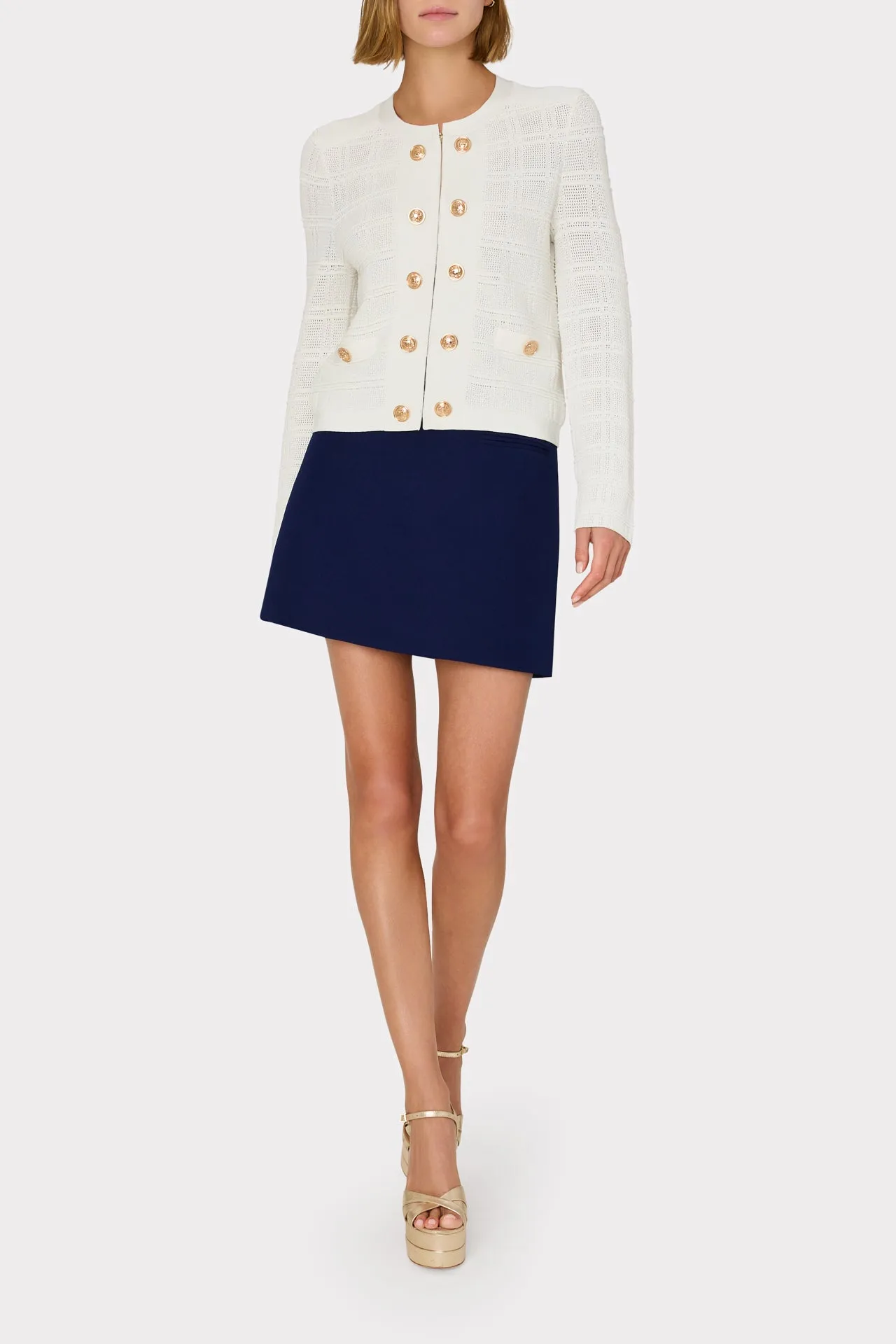 Pointelle Textured Knit Jacket