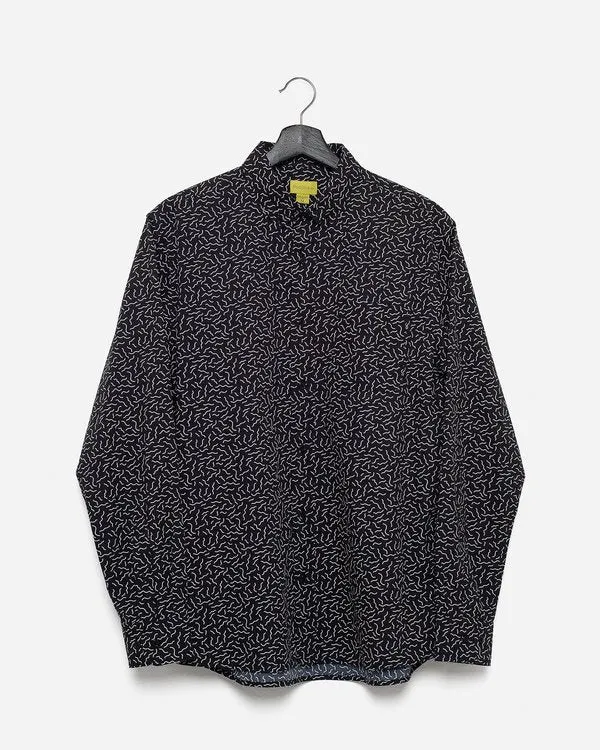 Poplin & Co. Squiggles Printed Shirt in Black