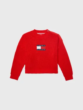 Port Access Flag Sweater (Womens) - Blush Red