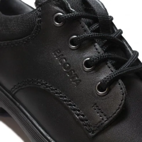 Ricosta Harry | Black Leather | Wide Width | Boys Lace Up School Shoes