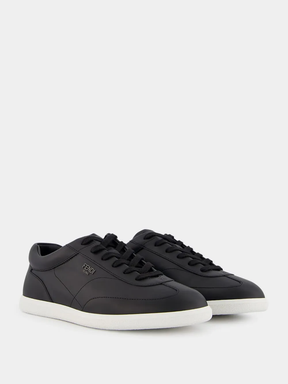 Roma Black Leather Sneakers