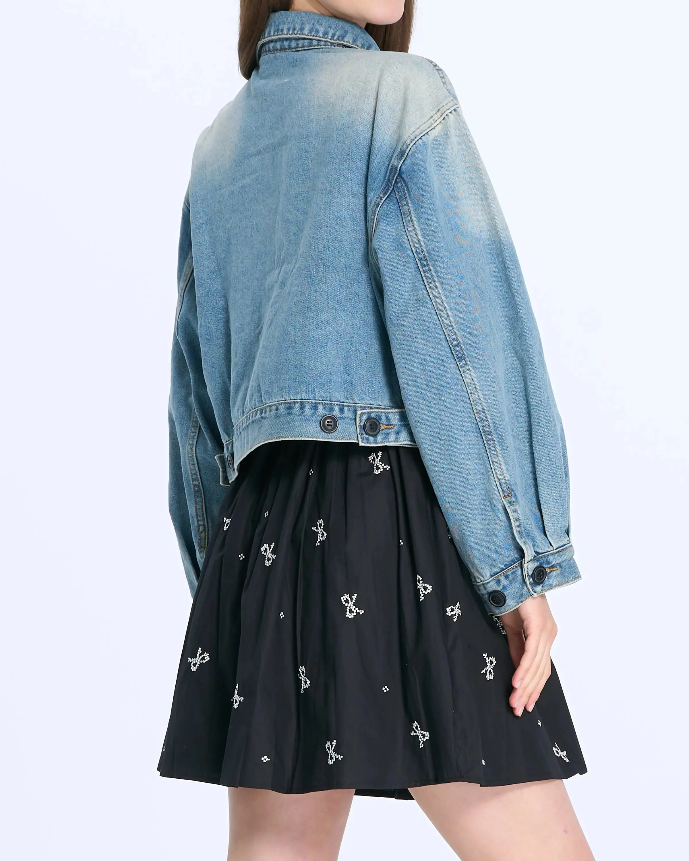 S0386 Cropped Denim Jacket