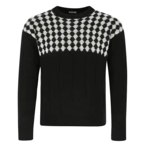 Saint Laurent  |SWEATER WITH DIAMOND-PATTERNED BIB