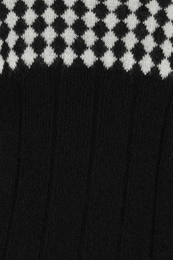 Saint Laurent  |SWEATER WITH DIAMOND-PATTERNED BIB