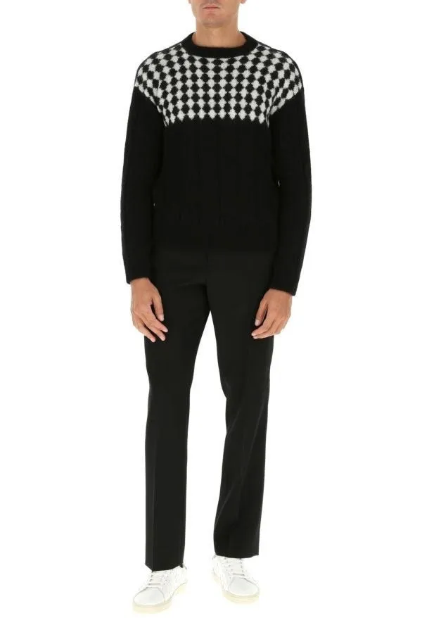 Saint Laurent  |SWEATER WITH DIAMOND-PATTERNED BIB