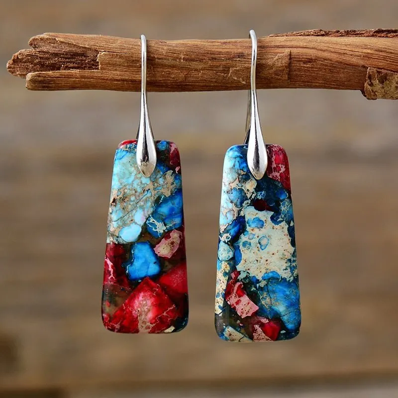 Scarlet Tides Jasper Dangle Earrings