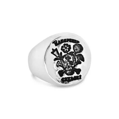 Skull + Roses Russian Tattoo Signet - Ready to Ship