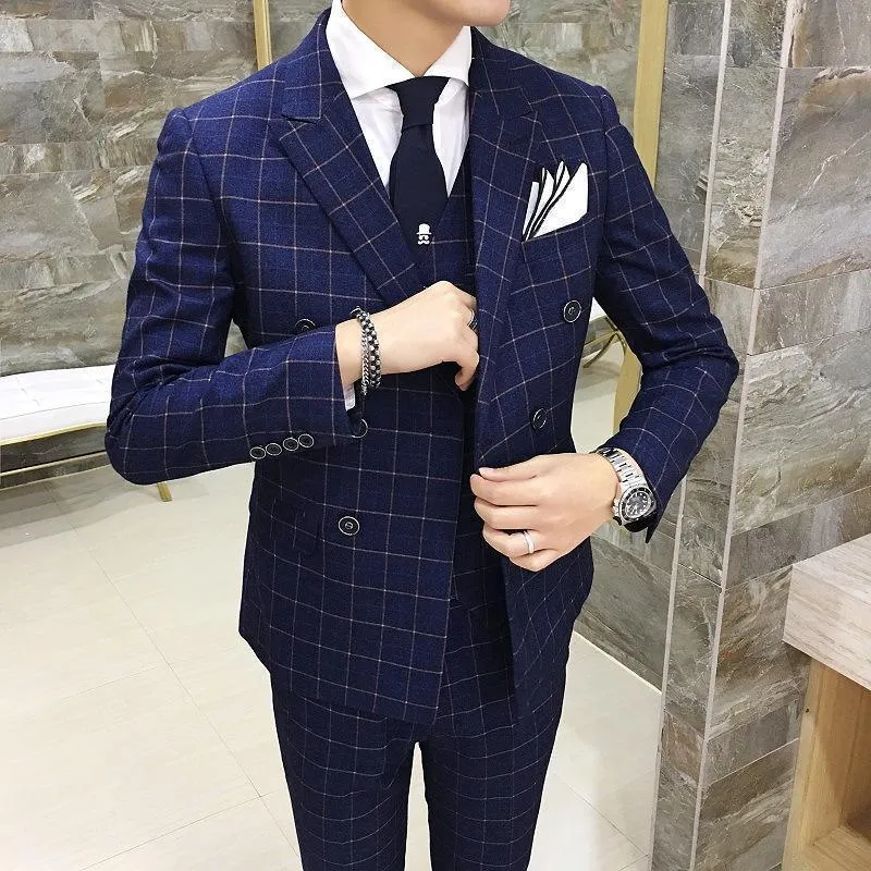 Smith Plaid Double Breasted Suit