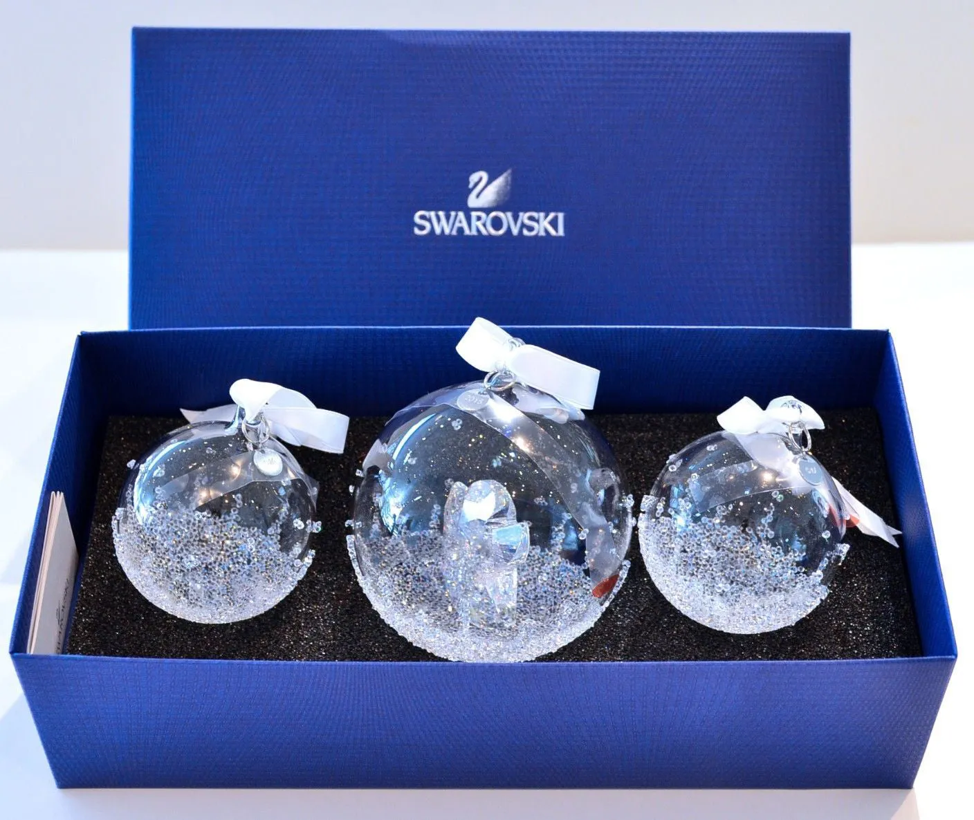 Swarovski Crystal Christmas Ornaments Set of 3 CHRISTMAS BALL 2015 #5136414