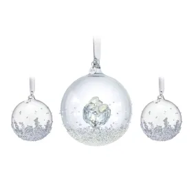 Swarovski Crystal Christmas Ornaments Set of 3 CHRISTMAS BALLS 2016 #5223282