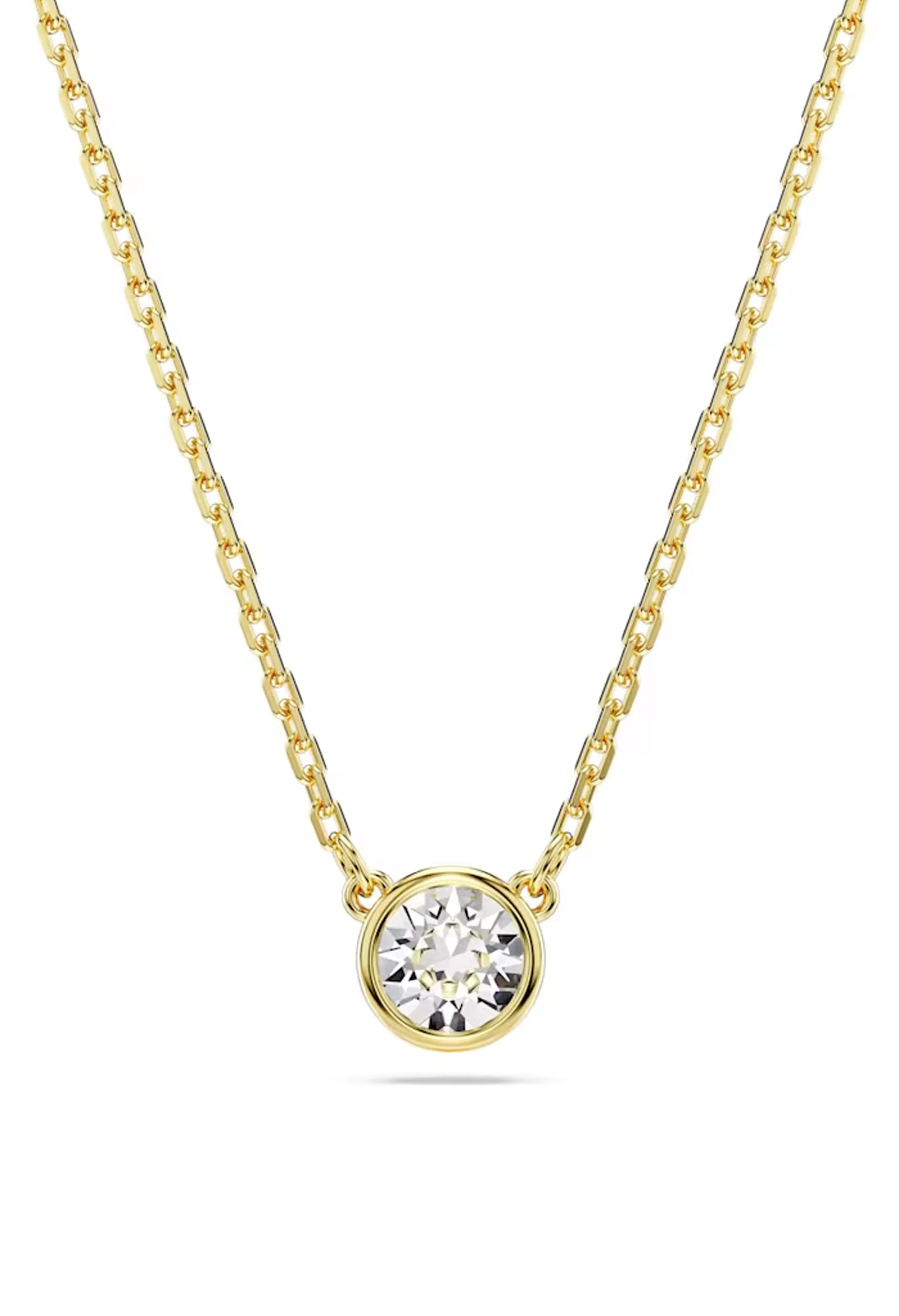 Swarovski Imber Round Cut Bezel Set Pendant Gold Plated