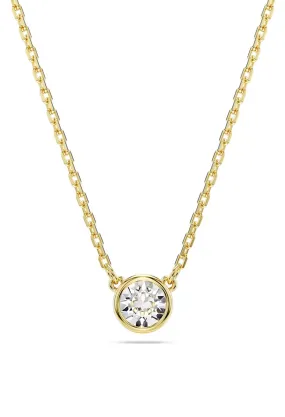 Swarovski Imber Round Cut Bezel Set Pendant Gold Plated