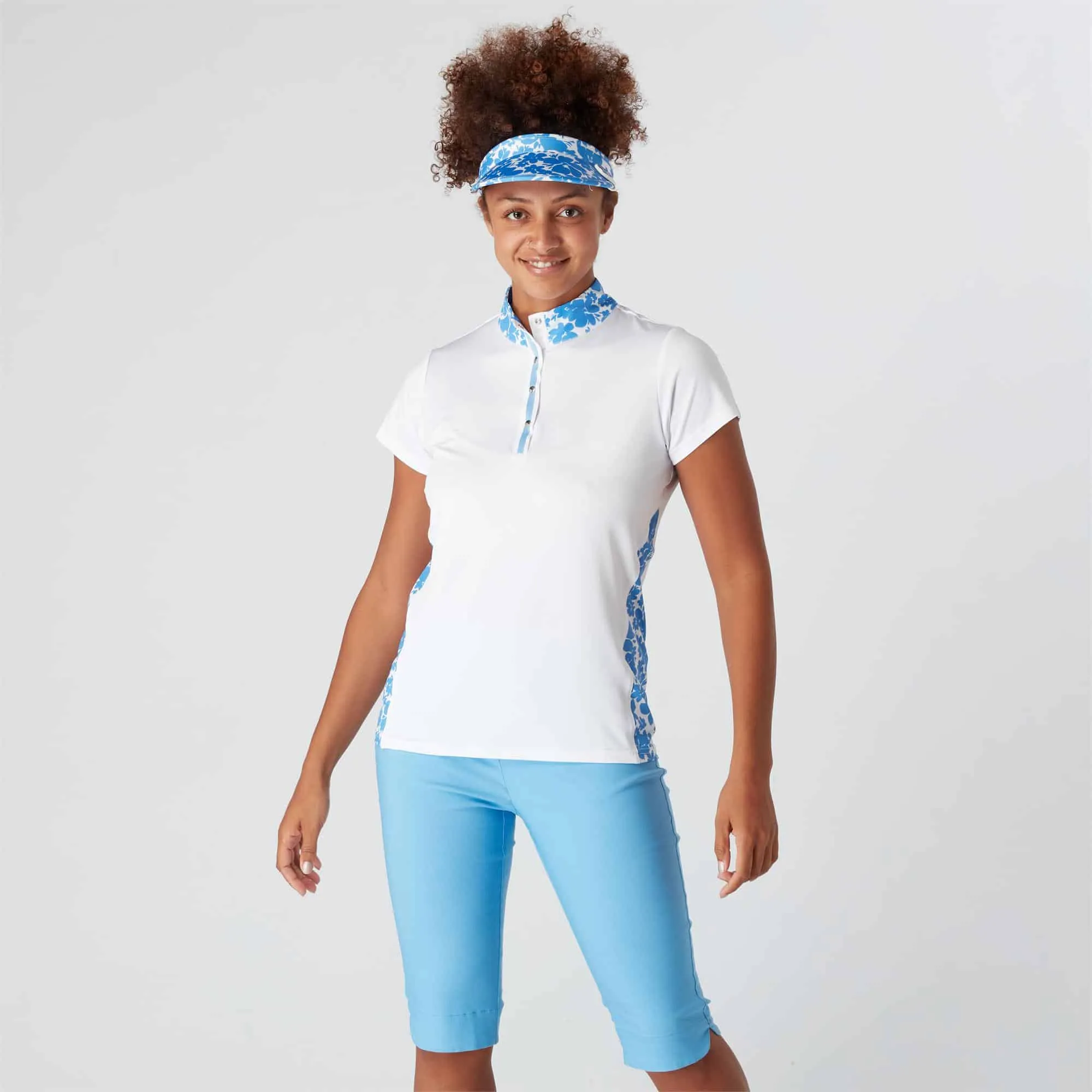 Swing Out Sister Clarissa Cap Sleeve Ladies Golf Polo Shirt Optic White