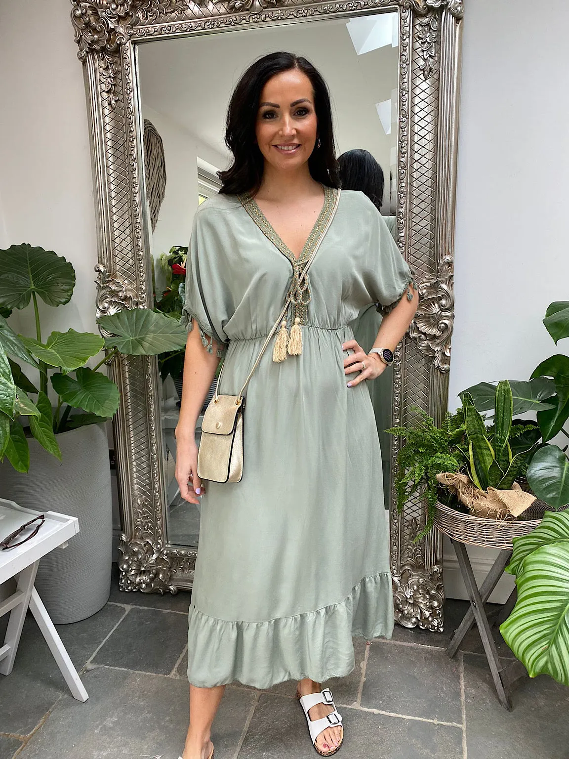 Tassel Sleeve Maxi Dress Carrie