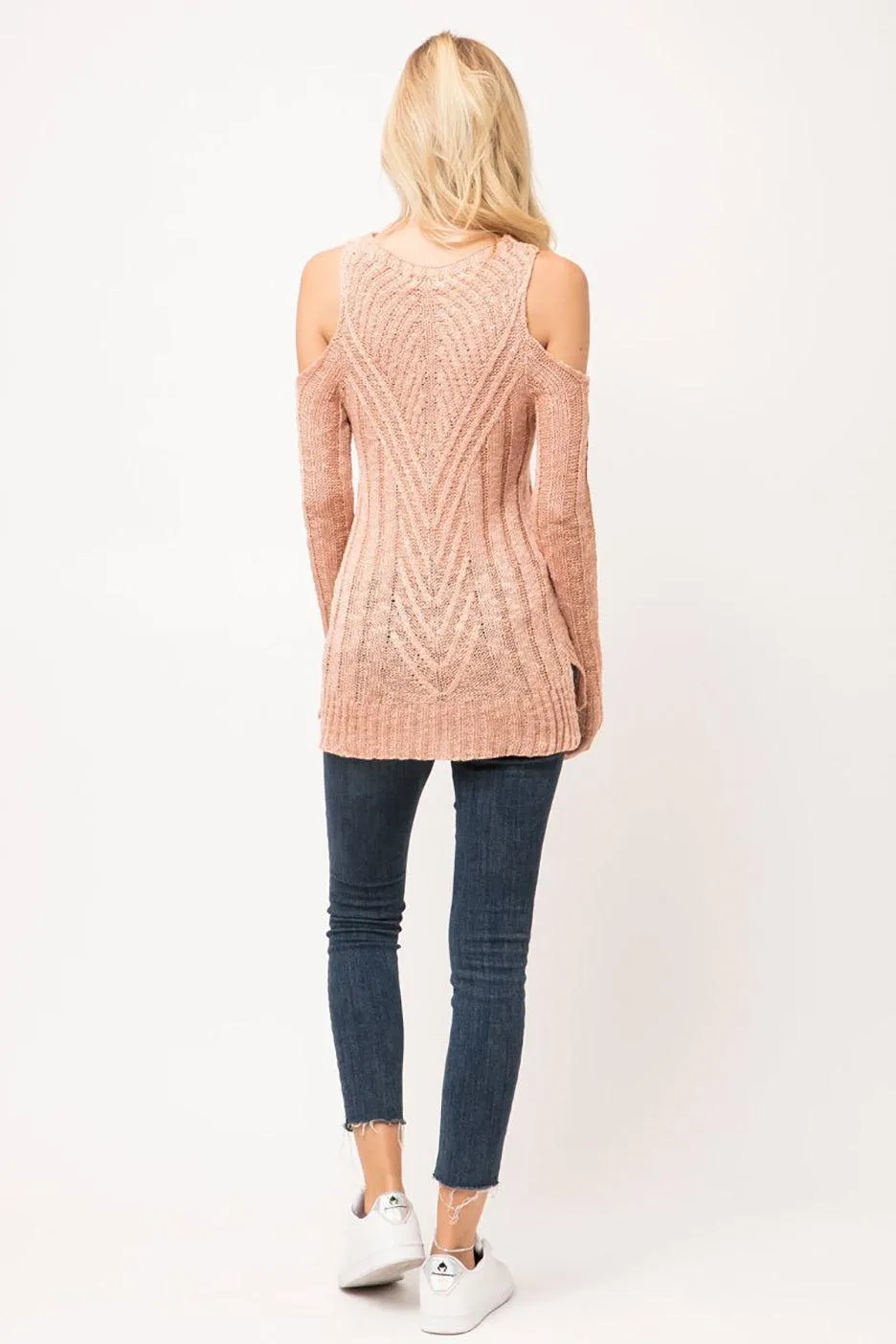 Taupe Ribbed Knit Long Sleeve Sweater Top