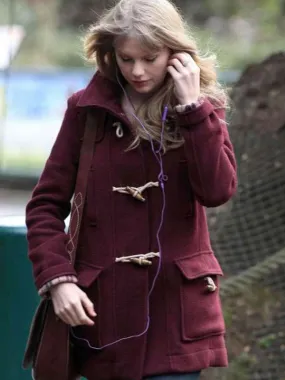 Taylor Swift Burgundy Toggle Coat - New American Jackets