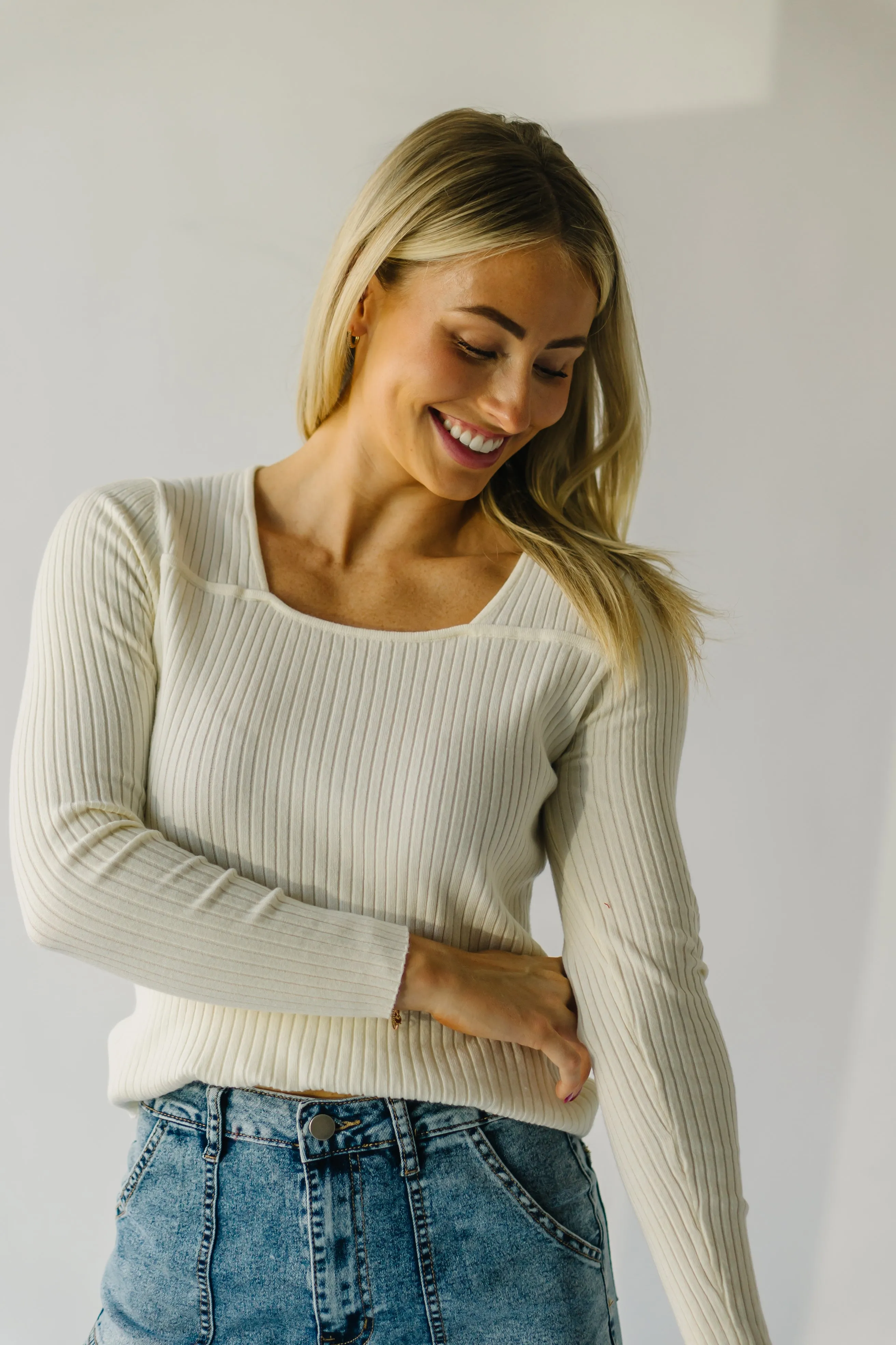 The Pikesville Ribbed Sweater in Ivory