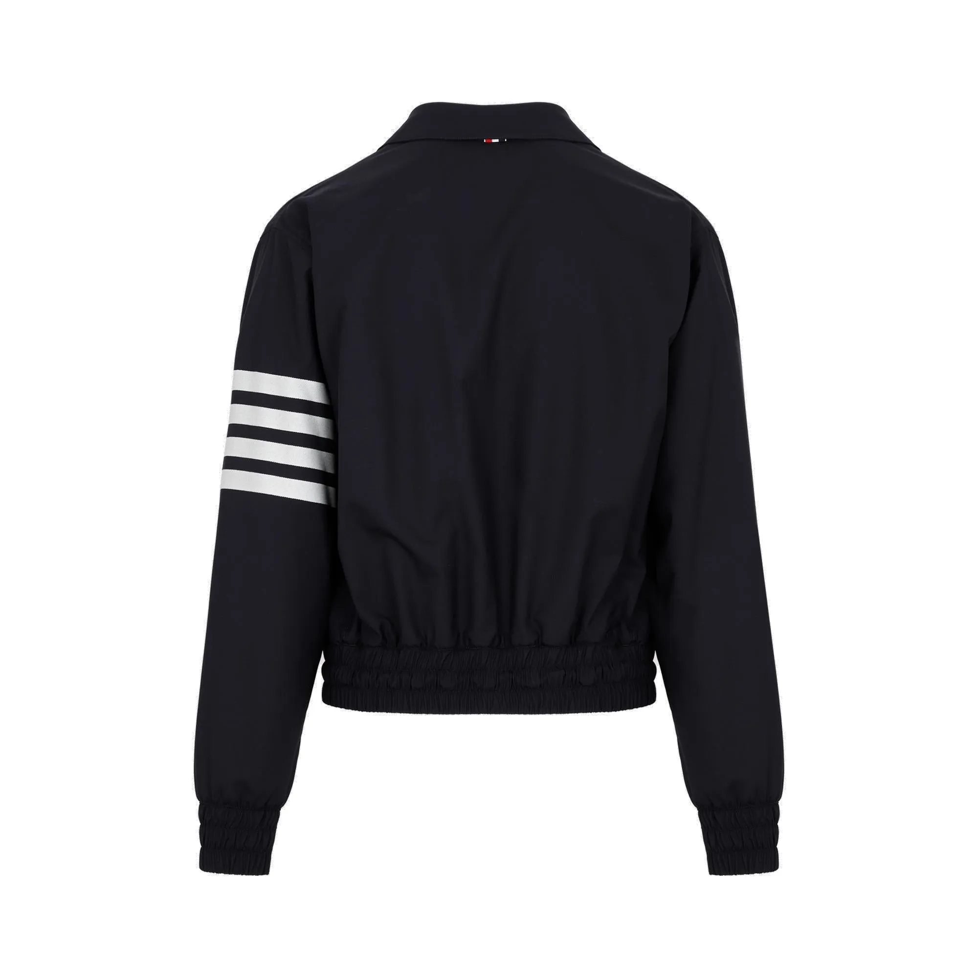 Thom Browne 4-Bar Stripe Drawstring Waist Bomber Jacket