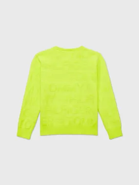 Tommy Jacquard Sweater (Kids) - Neo Lime