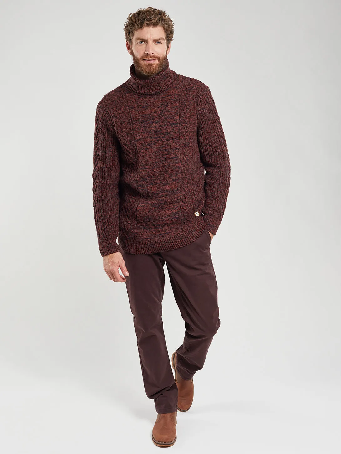 Turtleneck Sweater - Deep Paprika Melange