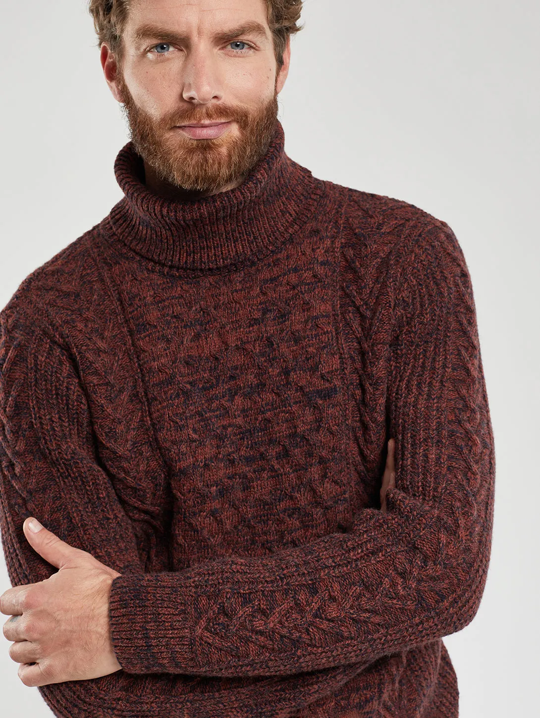 Turtleneck Sweater - Deep Paprika Melange