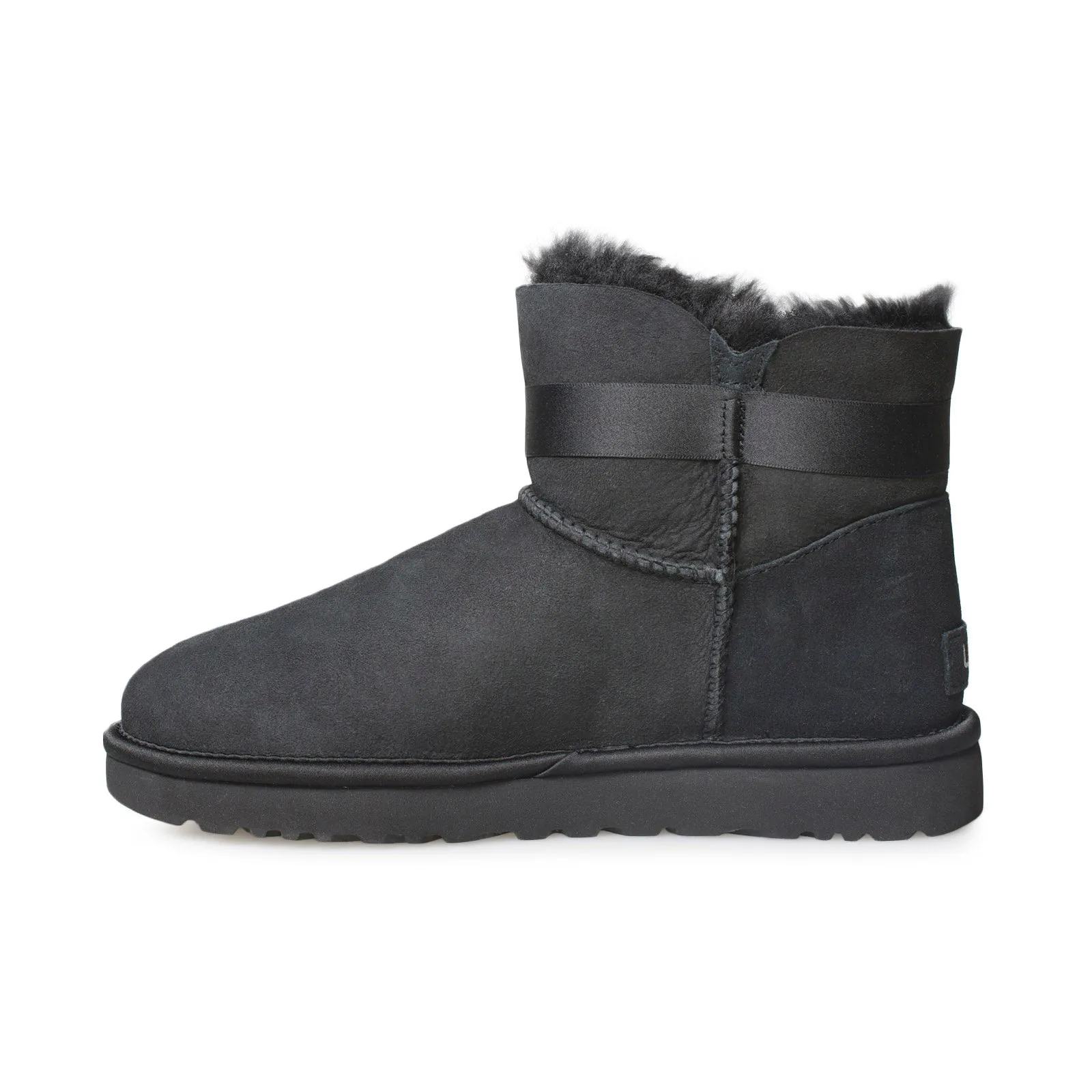 UGG Mini Side Brooch Black Boots - Women's