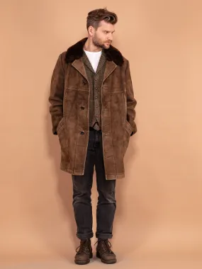 Vintage 70's Men Sheepskin Coat in Brown