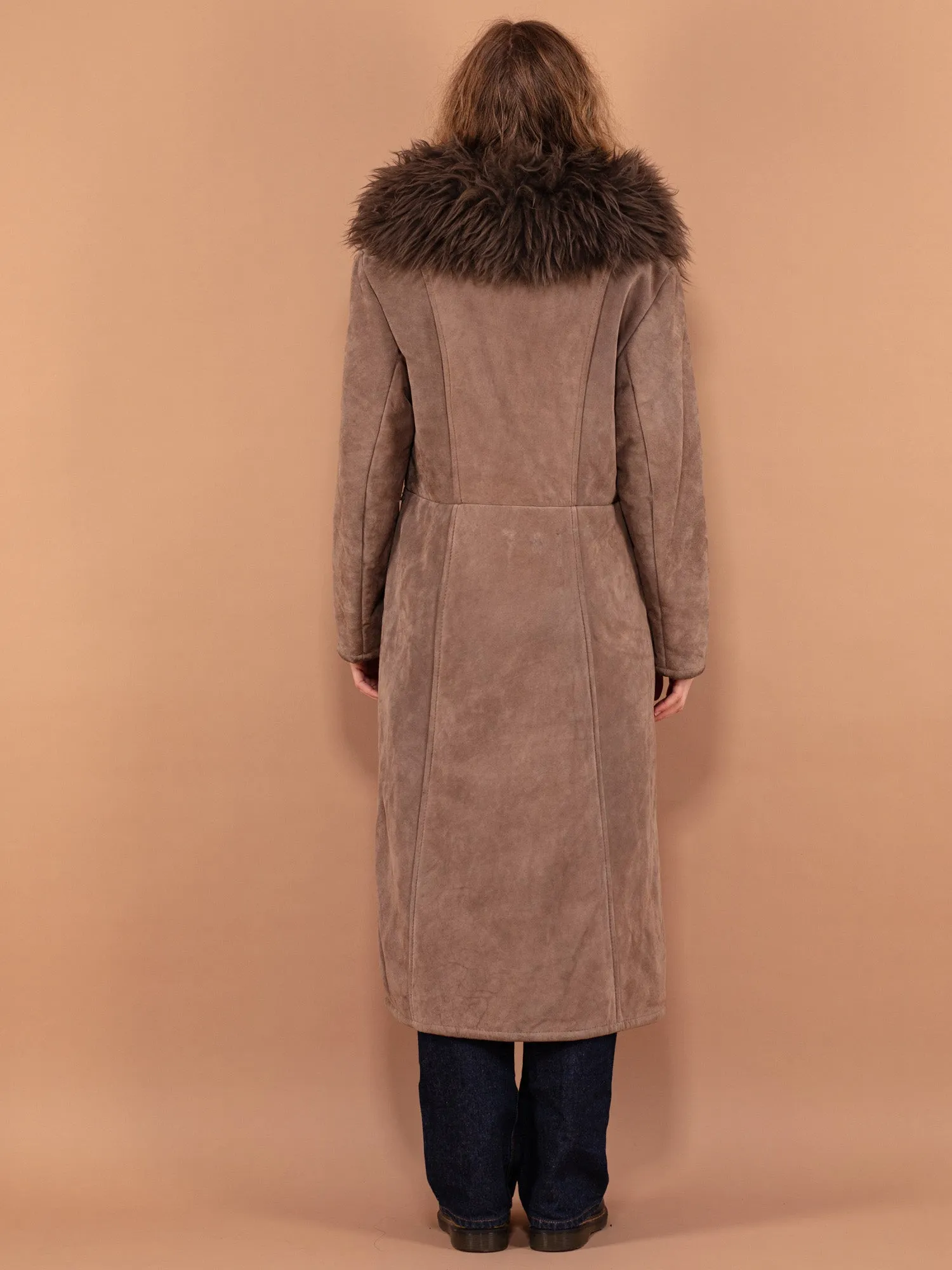 Vintage 70's Women Penny Lane Sherpa Coat in Brown