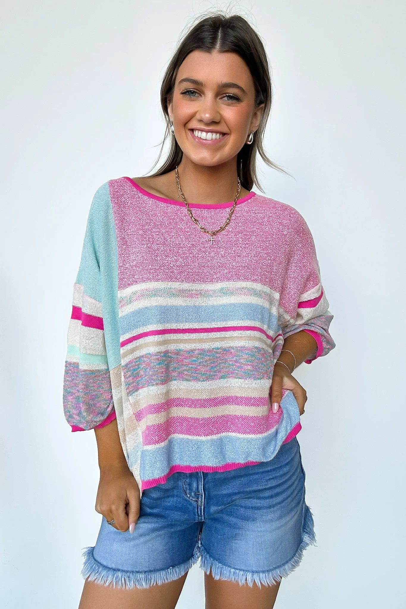 Vivendel Color Block Striped Knit Sweater - BACK IN STOCK