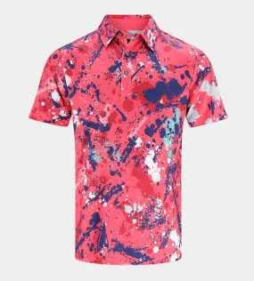 VIVID SPLATTER POLO - CORAL