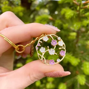 Wildflower Keychain - Gold Flower Key Ring backpack charm