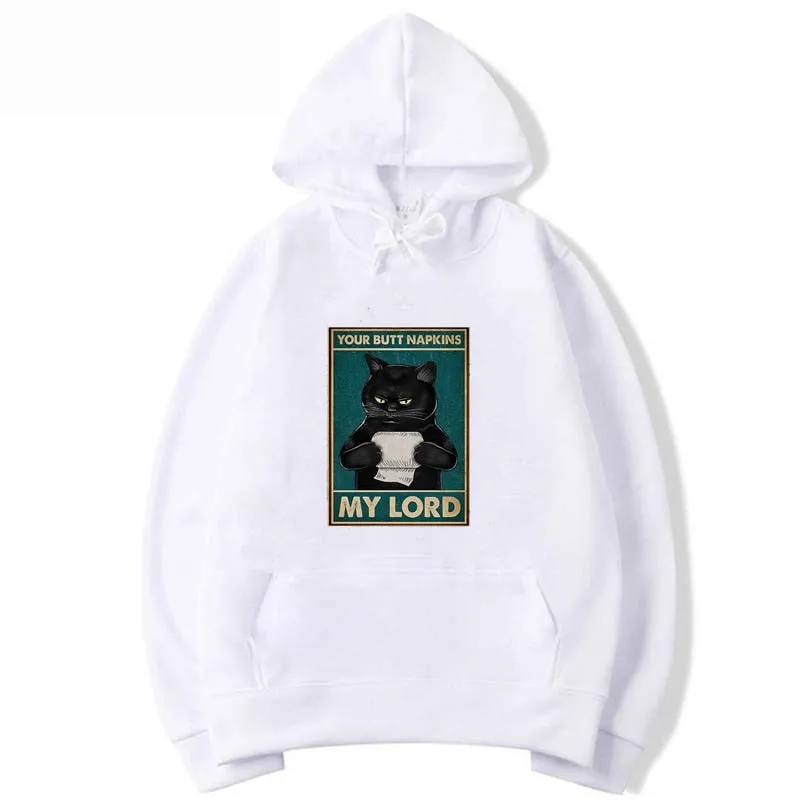 Winter Casual Fashion Cotton Funny Cat Printed Hoodies for Men