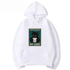 Winter Casual Fashion Cotton Funny Cat Printed Hoodies for Men