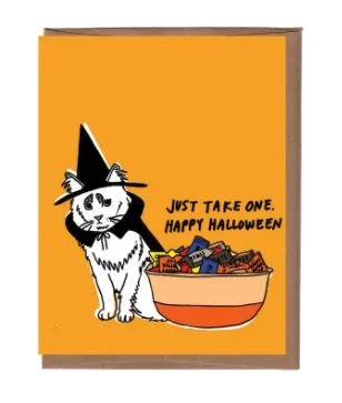 Witch Cat Halloween Card