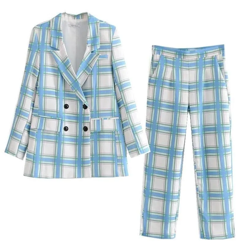 Women Plaid Pantsuits