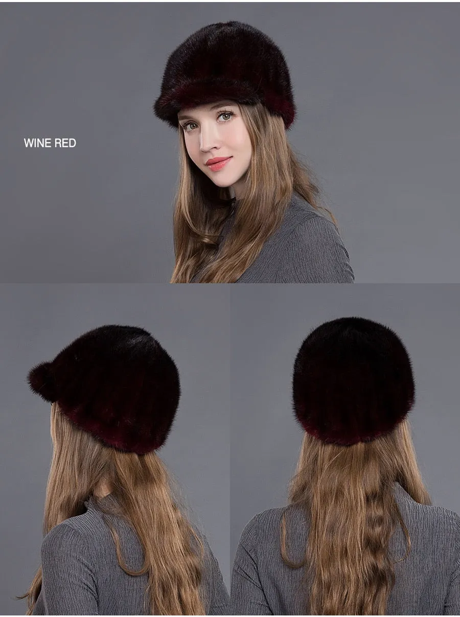 Women's Casual Winter Warm Luxurious Fashion Natural Real Fur Hat