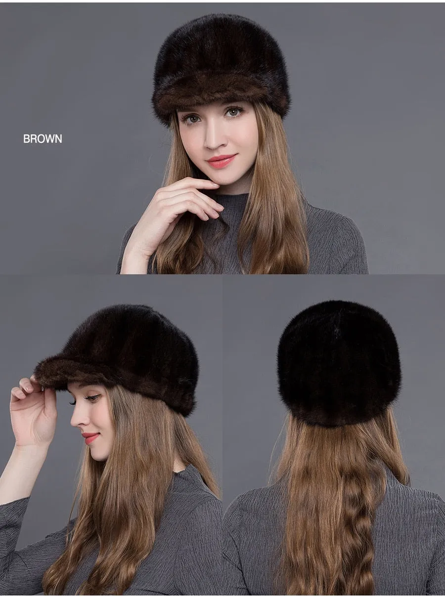 Women's Casual Winter Warm Luxurious Fashion Natural Real Fur Hat