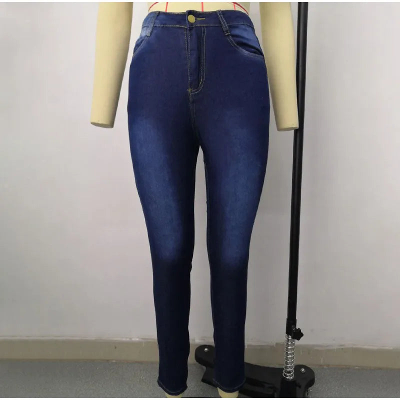 Women's Fashion Casual High Waist Super Elastic Skinny Jeans Pants