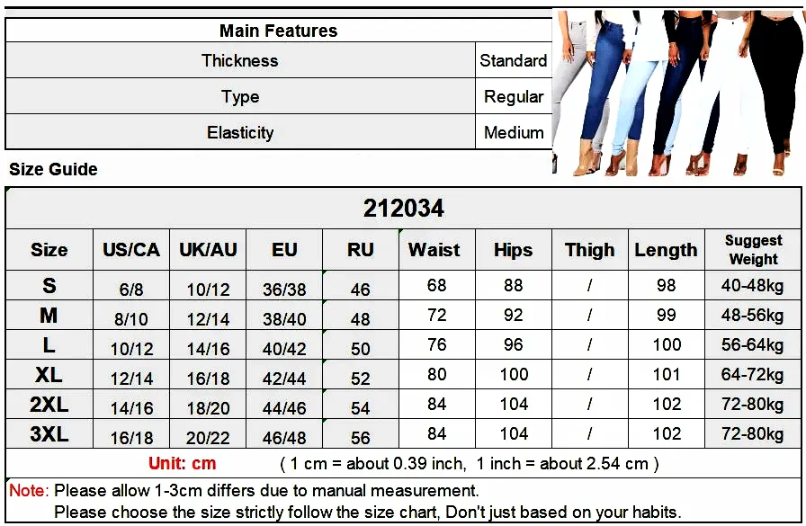 Women's Fashion Casual High Waist Super Elastic Skinny Jeans Pants