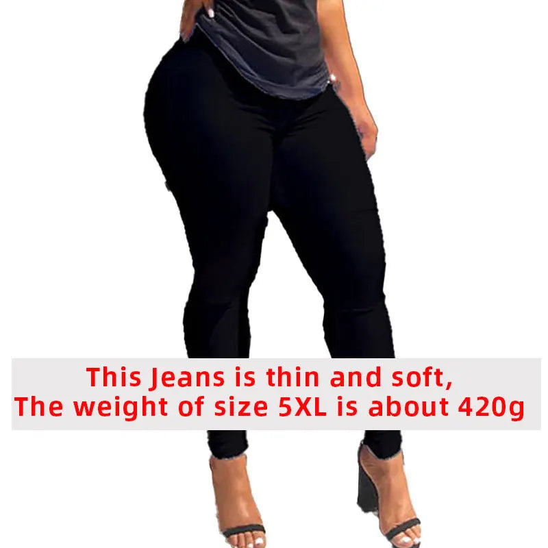 Women's Fashion Casual High Waist Super Elastic Skinny Jeans Pants