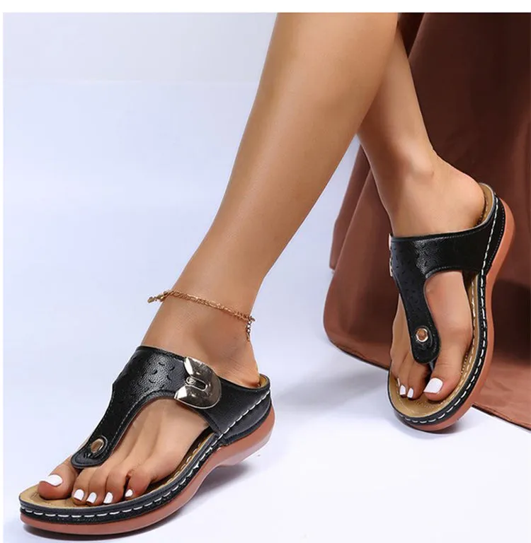 Women's Fashion Casual Open Toe Outdoor Walking Slip-On Sandals